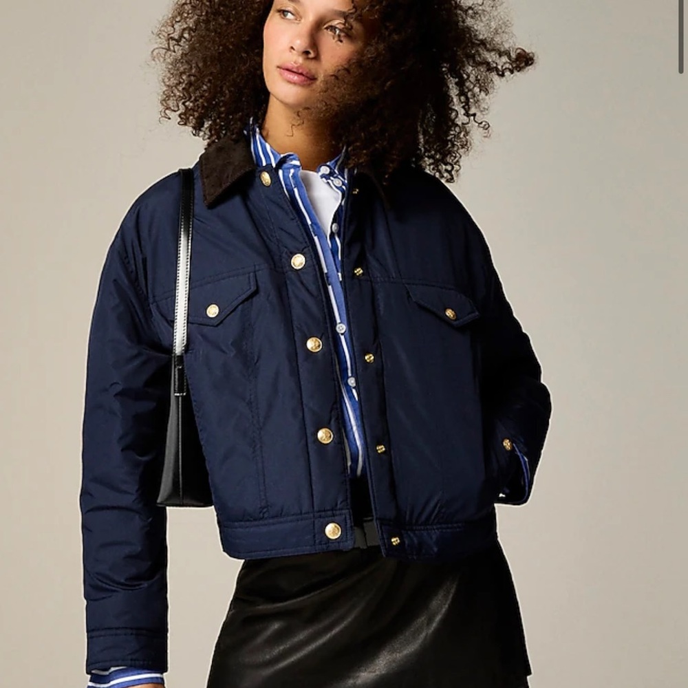 J Crew Trucker Puffer Barn Jacket Size S